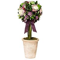 цветочная композиция с розами в горшке 17х42 в Магнитогорске