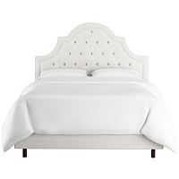 кровать двуспальная 180х200 белая с каретной стяжкой harvey tufted white в Магнитогорске