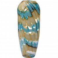 ваза стеклянная (бело-синяя) h36d14 в Магнитогорске