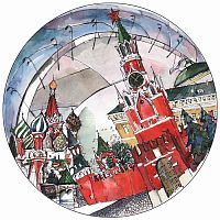тарелка сувенирная спасская башня в Магнитогорске