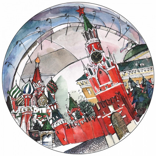 тарелка сувенирная спасская башня в Магнитогорске