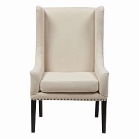 кресло мягкое с ушами белое nailhead fabric armchair в Магнитогорске