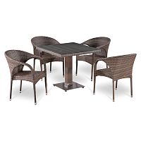 обеденный комплект из искусственного ротанга палевый на 4 персоны bomle в Магнитогорске