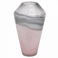 ваза стеклянная салют 4 серо-розовая в Магнитогорске