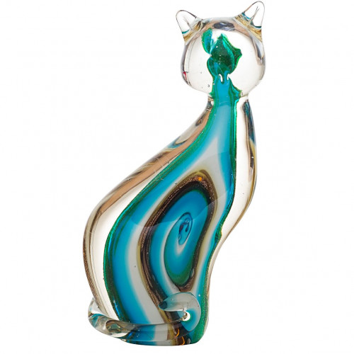 статуэткакошкасине-зеленая 11х6х24.5 в Магнитогорске