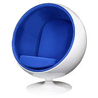 кресло eero ball chair синее с белым в Магнитогорске