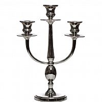 канделябр серебряный металлический на 3 свечи, 33 см в Магнитогорске