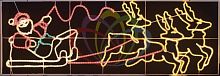светодиодное новогоднее панно санта клаус на санях 88x266см в Магнитогорске