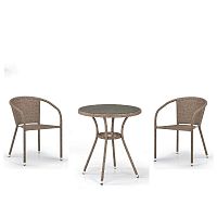 комплект мебели из искуственного ротанга awi светло-коричневый на 2 персоны в Магнитогорске