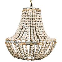 люстра «галатея» с бусинами из древесины на джутовой веревке в Магнитогорске