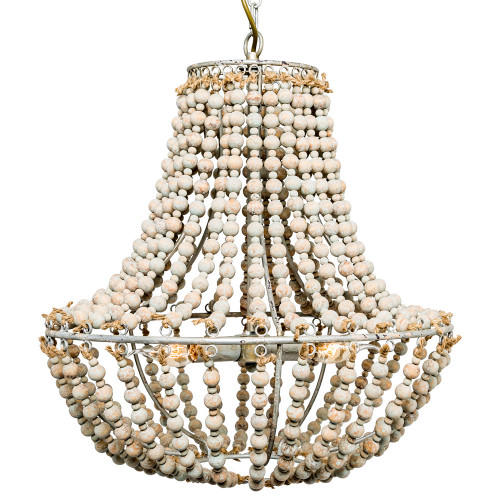 люстра «галатея» с бусинами из древесины на джутовой веревке в Магнитогорске