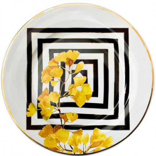 тарелка десертная 19 см желтый орнамент в Магнитогорске