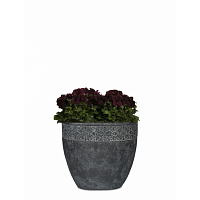вазон из искусственного камня с резным бордюром 35 см пуатье черный в Магнитогорске