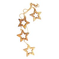 гирлянда новогодняя подвесная звезды деревянные с отверстием wooden stars, 65 см в Магнитогорске