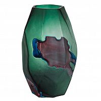 ваза для цветов стеклянная сине-зеленая d18x44 см в Магнитогорске