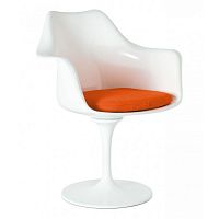 кресло tulip armchair бело-оранжевое шерсть в Магнитогорске