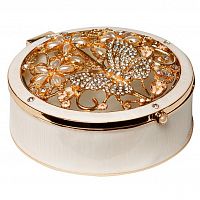 шкатулка бабочка золотисто-белая 10,6х11,7х5,2 см в Магнитогорске