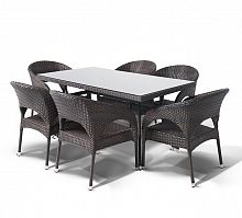 торре, обеденная группа на 6 персон ,коричневый в Магнитогорске