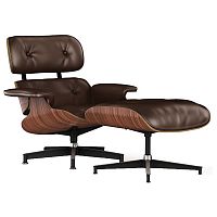 кресло lounge chair & ottoman коричневое в Магнитогорске