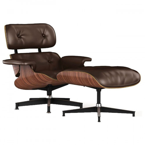 кресло lounge chair & ottoman коричневое в Магнитогорске