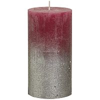 свеча большая бордовая с серебром rustic, 130х68 мм в Магнитогорске