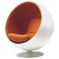 кресло eero ball chair бело-оранжевое в Магнитогорске