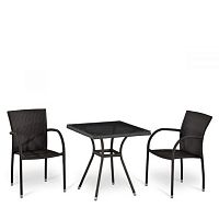 комплект плетеной мебели lopis коричневый на 2 персоны в Магнитогорске