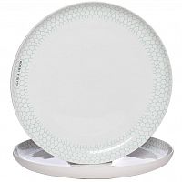 тарелка белая с бирюзовым рисунком 30*30*3,3 в Магнитогорске