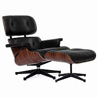 кресло eames style lounge chair & ottoman черное в Магнитогорске