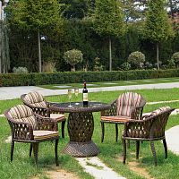 обеденный комплект для улицы на 4 персоны коричневый xilo в Магнитогорске