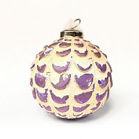 шар новогодний фиолетовый со снежным декором snow ball, 11х9х9 см в Магнитогорске