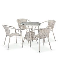 комплект плетеной мебели tyio на 4 персоны молочный в Магнитогорске