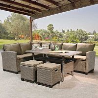 комплект плетеной мебели beige на 6 персон бежевый в Магнитогорске