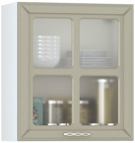 шкаф навесной 600 витрина 1 дверь кухня маргарита имбирь структурный в Магнитогорске