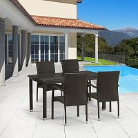 комплект плетеной мебели xomr коричневый на 4 персоны в Магнитогорске