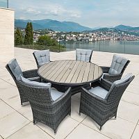 комплект плетеной мебели на 6 персон с большим столом zino в Магнитогорске