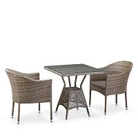 комплект плетеной мебели miki на 2 персоны серый в Магнитогорске