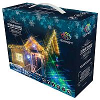 новогодний набор для украшения загородного дома premium 8 предметов, цвет гирлянд теплый белый в Магнитогорске