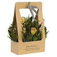 цветочная композиция розы кремовые 30х18х36 см в Магнитогорске