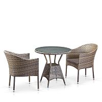 комплект плетеной мебели domlis на 2 персоны серый в Магнитогорске