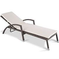 шезлонг парма с матрасом серо-коричневый в Магнитогорске