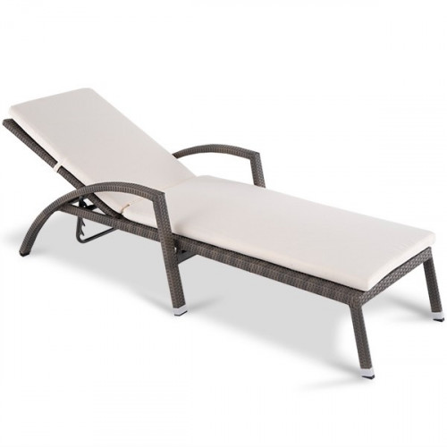 шезлонг парма с матрасом серо-коричневый в Магнитогорске