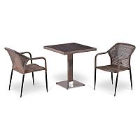 комплект мебели из искуственного ротанга bijos серый на 2 персоны в Магнитогорске