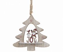 декор новогодний для дома подвесной деревянный елка с сантой в Магнитогорске