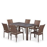 комплект плетеной мебели titre на 6 персон коричневый в Магнитогорске