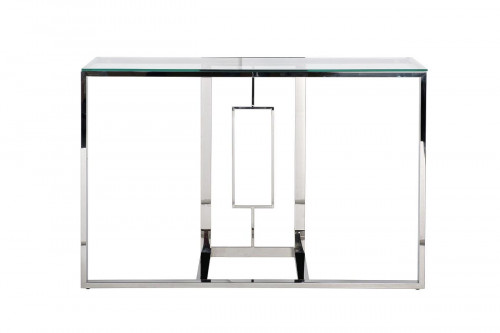 консоль серебряная с прозрачным стеклом 120x40x78 см в Магнитогорске