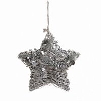 декор новогодний для дома подвесной серый звезда в Магнитогорске