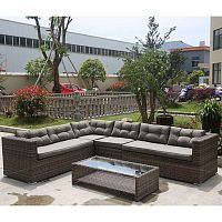 диван модульный угловой из искусственного ротанга viva на 4 персоны зеленый в Магнитогорске