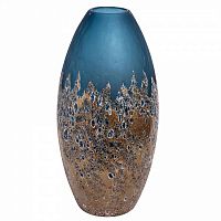 ваза овальная стеклянная голубая с золотом в Магнитогорске