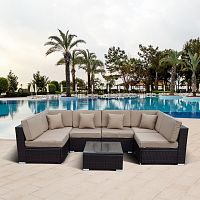 комплект мебели из искуственного ротанга yoli коричневый на 4 персоны в Магнитогорске